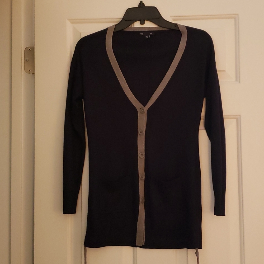 GAP navy blue and gray cardigan